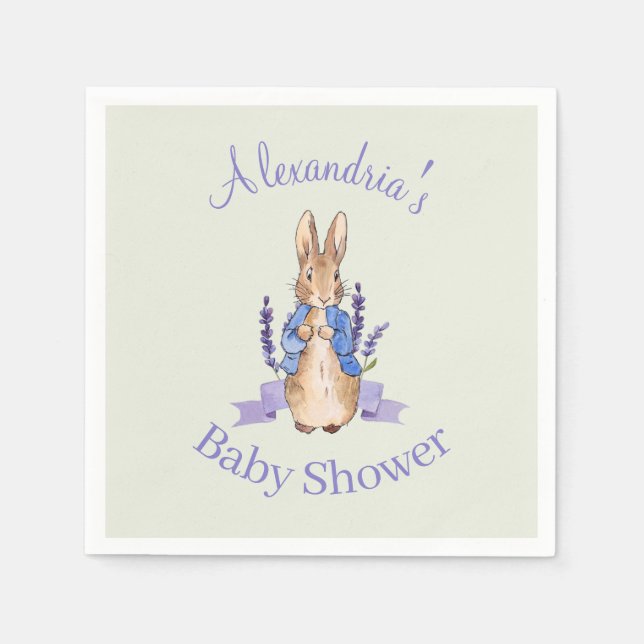Serviette En Papier lapin classique nom personnalisé (Devant)