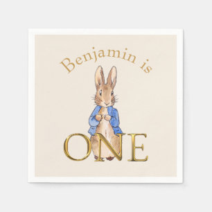 Serviette En Papier Lapin Classique Personnalisé Premier anniversaire