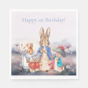 Serviette En Papier Lapin de Livre Classique pour Premier Anniversaire
