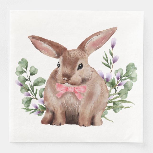 Serviette En Papier Lapin de Pâques (Devant)