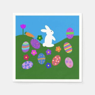 Serviette En Papier Lapin de Pâques #3 serviettes