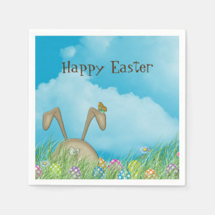 Serviette En Papier Lapin de Pâques avec papillon