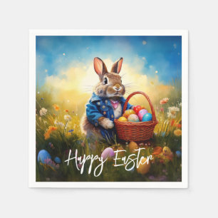 Serviette En Papier Lapin de Pâques dans la forêt