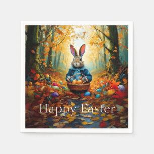 Serviette En Papier Lapin de Pâques dans la forêt