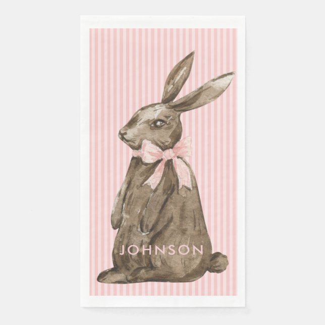 Serviette En Papier Lapin de Pâques en chocolat (Devant)