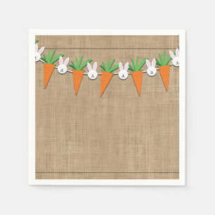 Serviette En Papier Lapin de Pâques & Guirlande de Carottes Fête d'ann