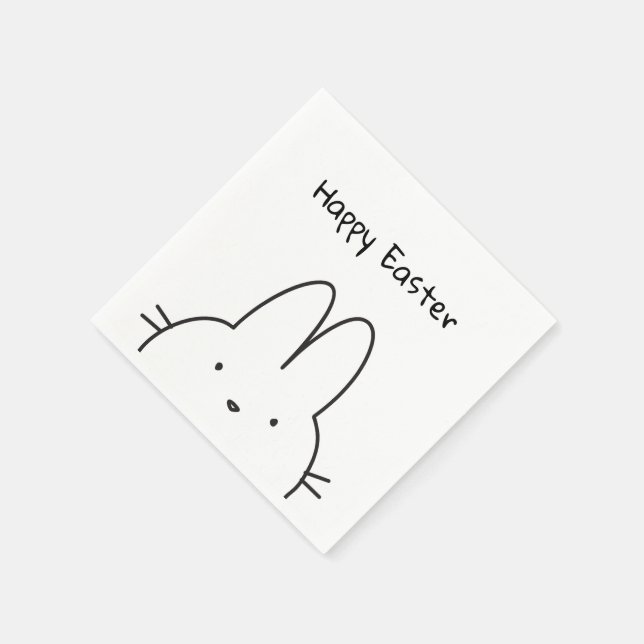 Serviette En Papier Lapin de Pâques heureux Mignon (Coin)