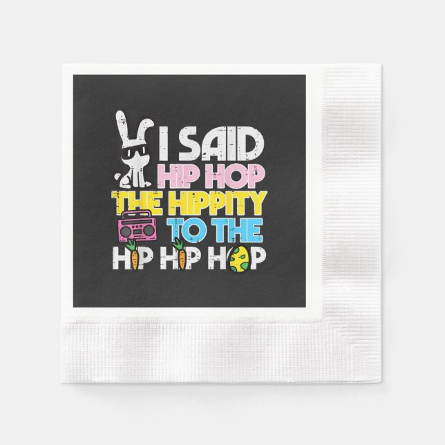 Serviette En Papier Lapin de Pâques Hip Hop Hippity  (Devant)