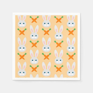 Serviette En Papier Lapin de Pâques lapin moderne Carottes Motif