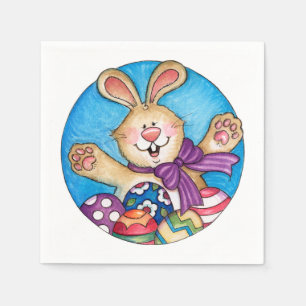 Serviette En Papier Lapin de Pâques - Papier serviettes