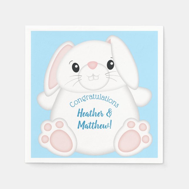 Serviette En Papier Lapin Lapin Baby shower Woodland (Devant)