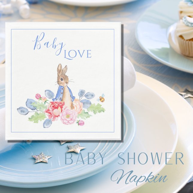 Serviette En Papier Lapin Lapin Bleu Bébé Baby shower d'amour (Créateur téléchargé)