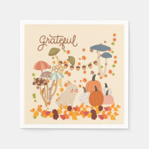 Serviette En Papier Lapin reconnaissant d'automne