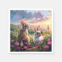 Lapins Dans Une Soirée Paisible