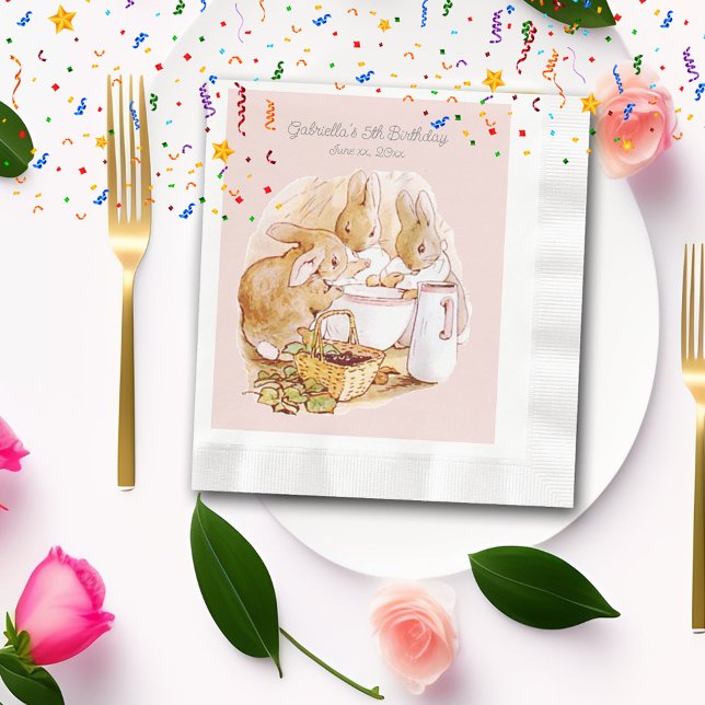 Serviette En Papier Lapins de Beatrix Potter Baies et Crème Anniversai (Créateur téléchargé)
