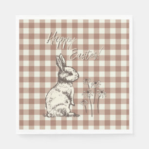 Serviette En Papier Lapins de Bonanza Bunny Câlins - Joyeuses Pâques.