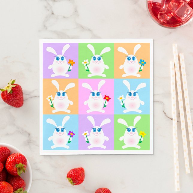Serviette En Papier Lapins Mignons (Créateur téléchargé)