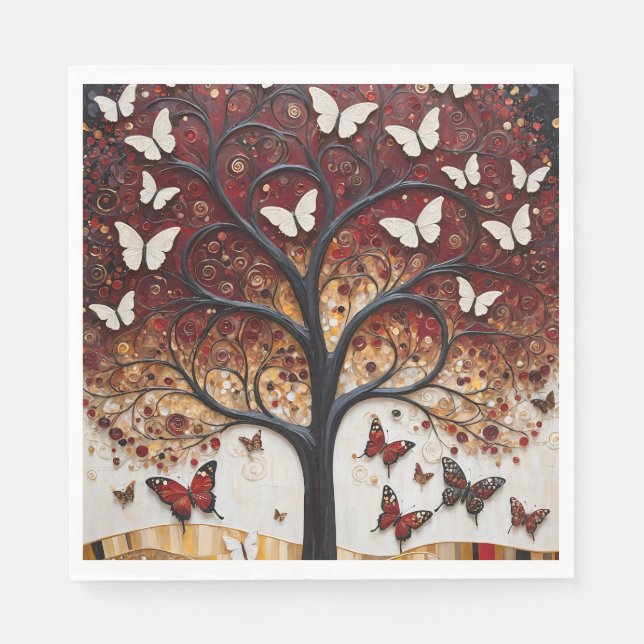 Serviette En Papier L'Arbre de Métamorphose (Devant)