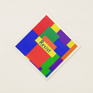 Serviette En Papier L'arc-en-ciel de conception de patchwork résisten