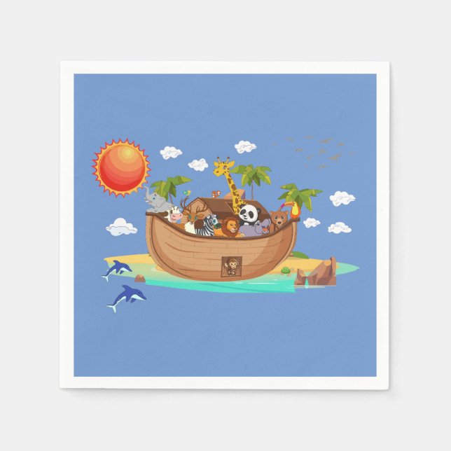 Serviette En Papier L'arche de Noé (Devant)