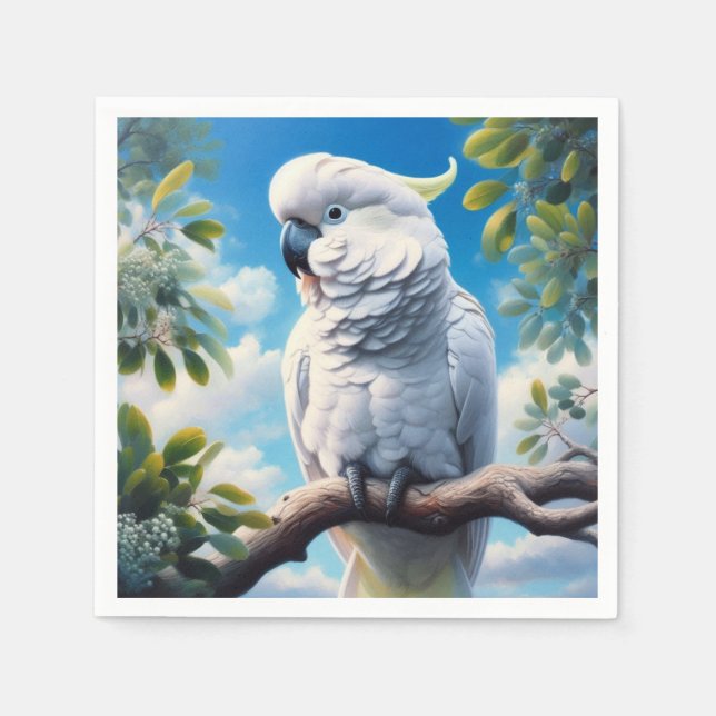 Serviette En Papier L'art du Cockatoo (Devant)