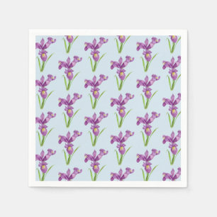 Serviette En Papier L'art floral de l'Iris pourpre