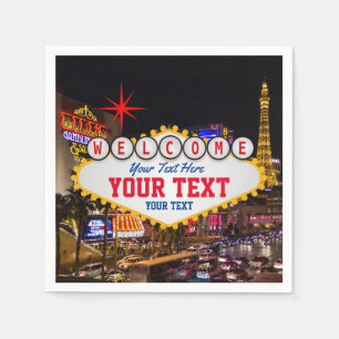 Serviette En Papier Las Vegas à l'Affiche de bienvenue de nuit Votre t
