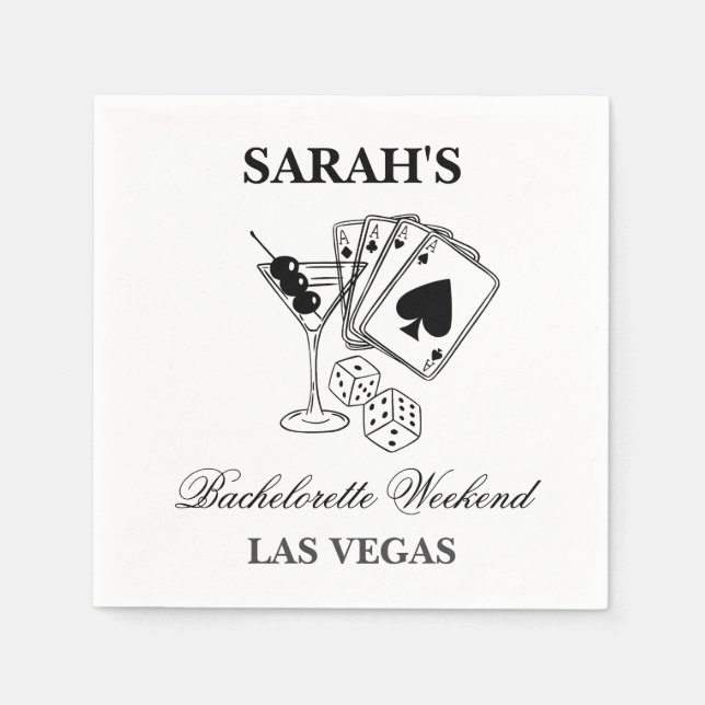 Serviette En Papier Las Vegas Bachelorette Weekend Party (Devant)