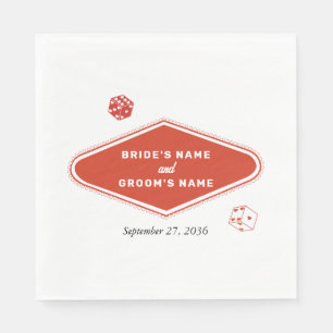 Serviette En Papier Las Vegas Casino Destination Mariage Rouge Blanc