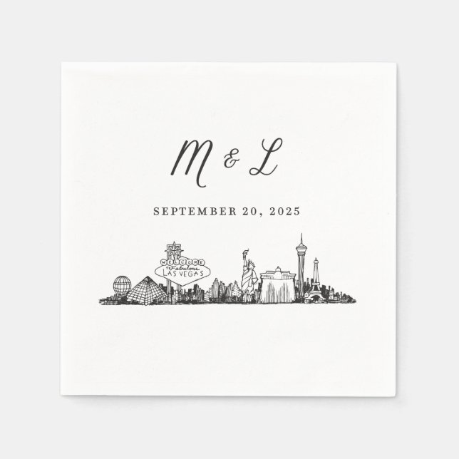 Serviette En Papier Las Vegas Cocktail Napkins (Devant)