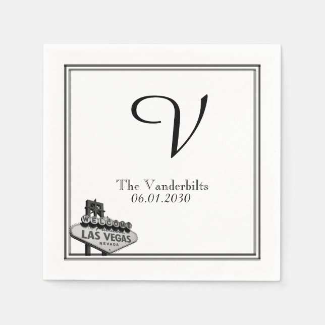 Serviette En Papier Las Vegas Destination Mariage Napkin (Devant)