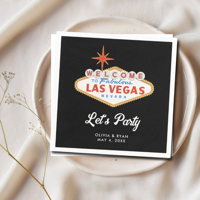 Serviette En Papier Las Vegas Mariage Cocktail Hour Napkins (Las Vegas Wedding Cocktail Hour Napkins)