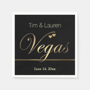 Serviette En Papier Las Vegas Mariage de coeur !