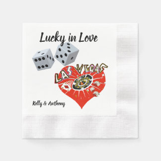 Serviette En Papier Las Vegas Mariage Dice et Red Heart