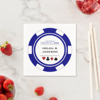 Las Vegas Mariage Navy Blue White Poker Chip
