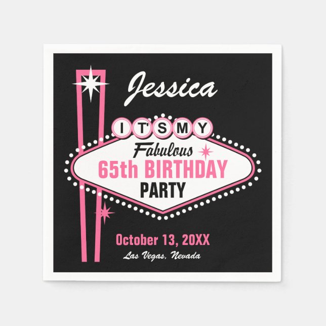 Serviette En Papier Las Vegas Rose C'est mon (Devant)