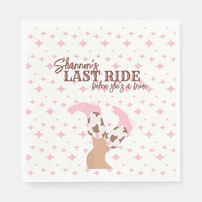 Serviette En Papier Last Ride Bachelorette Party (Devant)