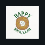 Serviette En Papier Latkes Happy Hanoukka Chanukah Jours fériés juifs<br><div class="desc">Design présente une illustration originale d'une délicieuse crêpe de pommes de terre au latke surmontée de crème aigre, un aliment de base de la cuisine de vacances juive. Idéal pour les célébrations Hanoukka ! Ce design de latkes de Chanukah est également disponible sur d'autres produits. De nombreux autres modèles de...</div>