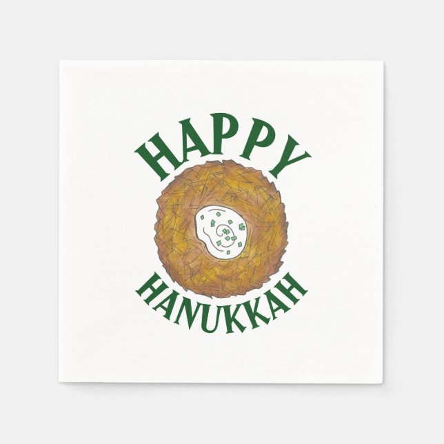 Serviette En Papier Latkes Happy Hanoukka Chanukah Jours fériés juifs (Devant)
