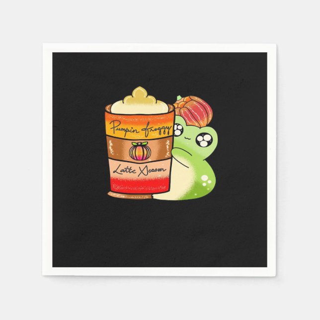 Serviette En Papier Latte Citrouille épicé Frogg Drop (Devant)
