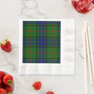 Serviette En Papier Lauder tartan bleu vert plaid