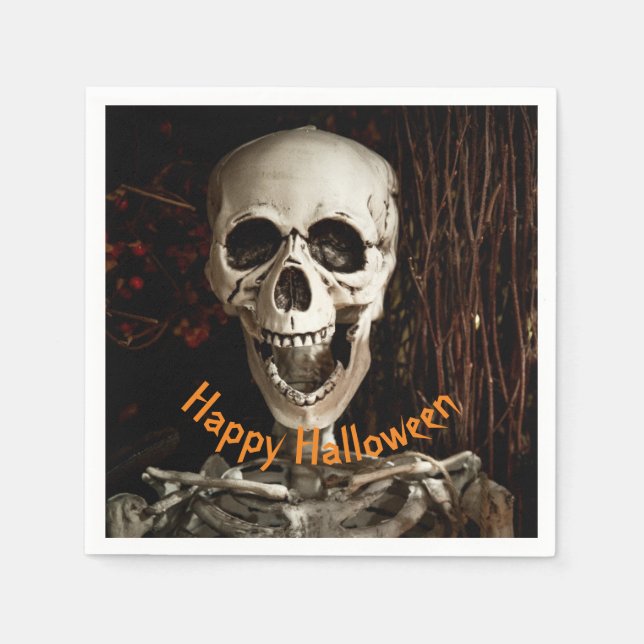 Serviette En Papier Laughton Skeleton Halloween Papier (Devant)