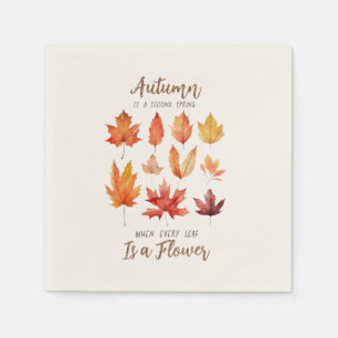 Serviette En Papier L'automne est le deuxième printemps - Feuilles d'a