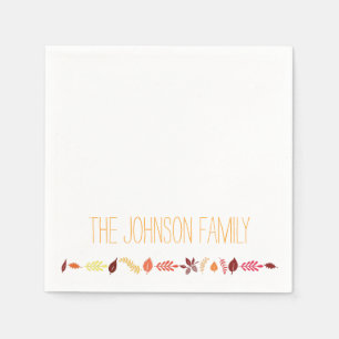 Serviette En Papier L'automne quitte Thanksgiving Papier Naples