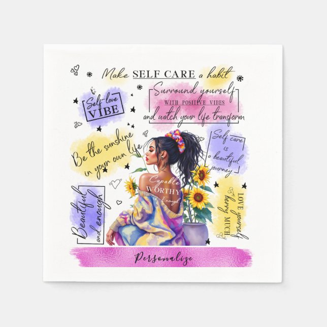 Serviette En Papier L'autonomisation des femmes inspire une affirmatio (Devant)