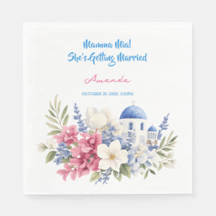Serviette En Papier Lavage à l'eau de Santorin Grèce Enterrement de vi
