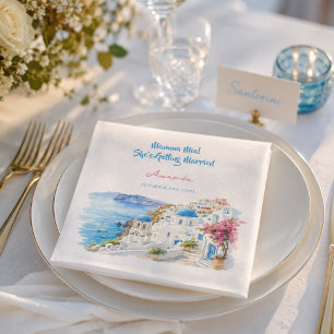 Serviette En Papier Lavage à l'eau de Santorin Grèce Enterrement de vi