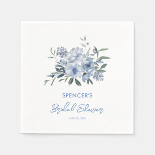 Serviette En Papier Lavage à l'eau Floral Fête de Mariage Bleu Poussié