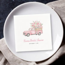 Lavage à l'eau Rose Floral Vintage Camion Enterrem