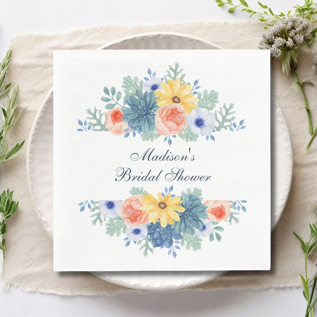 Serviette En Papier Lavage de Bébé Fleurs Macaron Mariage (Créateur téléchargé)